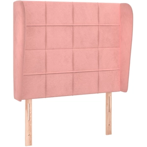 vidaXL Tête de lit avec oreilles Rose 83x23x118/128 cm Velours pas cher