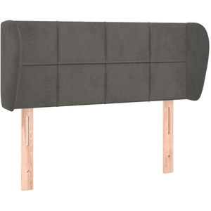 vidaXL Tête de lit avec oreilles Gris foncé 93x23x118/128 cm Velours pas cher