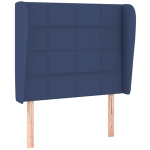 vidaXL Tête de lit avec oreilles Bleu 93x23x118/128 cm Tissu pas cher