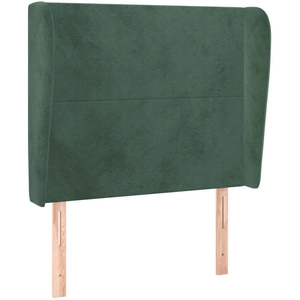 vidaXL Tête de lit avec oreilles Vert foncé 103x23x118/128 cm Velours pas cher