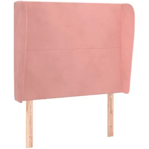 vidaXL Tête de lit avec oreilles Rose 103x23x118/128 cm Velours pas cher
