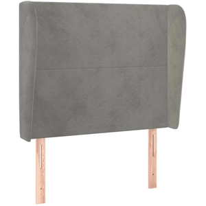 vidaXL Tête de lit avec oreilles Gris clair 147x23x118/128 cm Velours pas cher