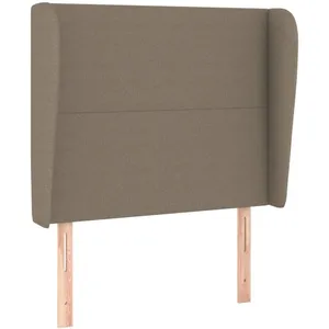 vidaXL Tête de lit avec oreilles Taupe 103x23x118/128 cm Tissu pas cher