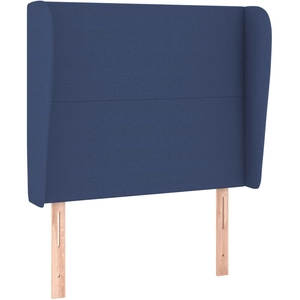 vidaXL Tête de lit avec oreilles Bleu 103x23x118/128 cm Tissu pas cher