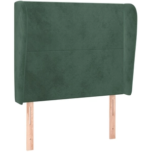 vidaXL Tête de lit avec oreilles Vert foncé 83x23x118/128 cm Velours pas cher