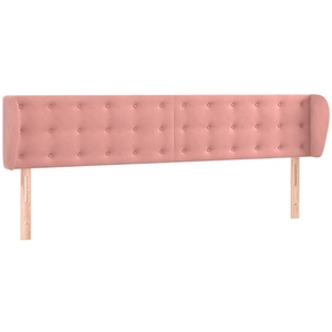 vidaXL Tête de lit avec oreilles Rose 203x23x78/88 cm Velours pas cher