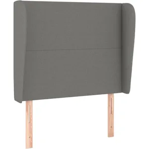 vidaXL Tête de lit avec oreilles Gris foncé 83x23x118/128 cm Tissu pas cher