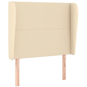 vidaXL Tête de lit avec oreilles Crème 83x23x118/128 cm Tissu pas cher