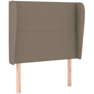 vidaXL Tête de lit avec oreilles Taupe 163x23x118/128 cm Tissu pas cher