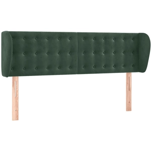 vidaXL Tête de lit avec oreilles Vert foncé 183x23x78/88 cm Velours pas cher