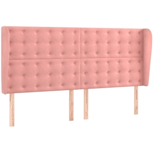 vidaXL Tête de lit avec oreilles Rose 183x23x78/88 cm Velours pas cher