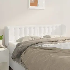 vidaXL Tête de lit avec oreilles Blanc 147x23x78/88 cm Similicuir pas cher