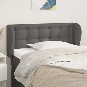 vidaXL Tête de lit avec oreilles Gris 83x23x78/88 cm Similicuir pas cher