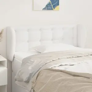 vidaXL Tête de lit avec oreilles Blanc 93x23x78/88 cm Similicuir pas cher