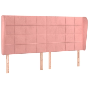 vidaXL Tête de lit avec oreilles Rose 163x23x78/88 cm Velours pas cher