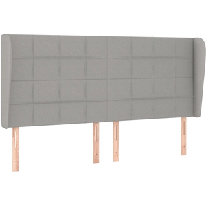 vidaXL Tête de lit avec oreilles Gris clair 203x23x78/88 cm Tissu pas cher
