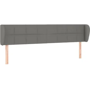 vidaXL Tête de lit avec oreilles Gris foncé 203x23x78/88 cm Tissu pas cher