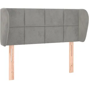 vidaXL Tête de lit avec oreilles Gris clair 83x23x78/88 cm Velours pas cher
