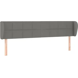 vidaXL Tête de lit avec oreilles Gris foncé 183x23x78/88 cm Tissu pas cher