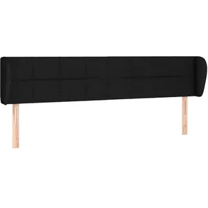 vidaXL Tête de lit avec oreilles Noir 183x23x78/88 cm Tissu pas cher