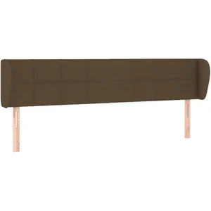 vidaXL Tête de lit avec oreilles Marron foncé 183x23x78/88 cm Tissu pas cher