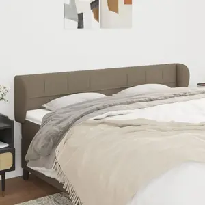 vidaXL Tête de lit avec oreilles Taupe 183x23x78/88 cm Tissu pas cher