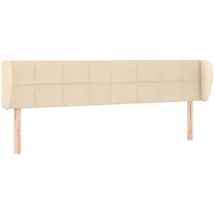 vidaXL Tête de lit avec oreilles Crème 183x23x78/88 cm Tissu pas cher