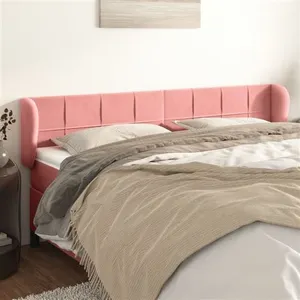 vidaXL Tête de lit avec oreilles Rose 183x23x78/88 cm Velours pas cher