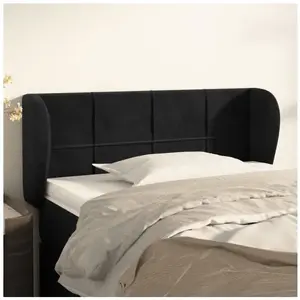 vidaXL Tête de lit avec oreilles Noir 93x23x78/88 cm Velours pas cher