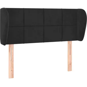 vidaXL Tête de lit avec oreilles Noir 83x23x78/88 cm Velours pas cher