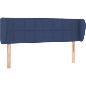 vidaXL Tête de lit avec oreilles Bleu 147x23x78/88 cm Tissu pas cher