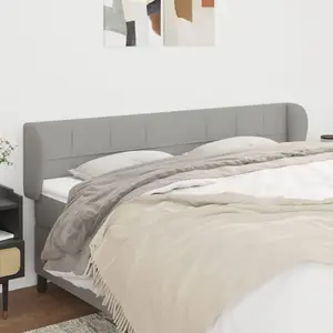 vidaXL Tête de lit avec oreilles Gris clair 163x23x78/88 cm Tissu pas cher