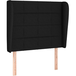 vidaXL Tête de lit avec oreilles Noir 163x23x78/88 cm Tissu pas cher