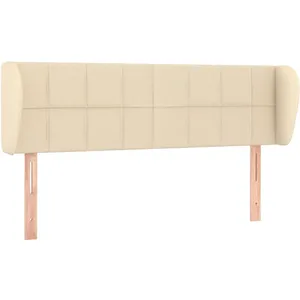 vidaXL Tête de lit avec oreilles Crème 147x23x78/88 cm Tissu pas cher