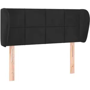 vidaXL Tête de lit avec oreilles Noir 103x23x78/88 cm Velours pas cher