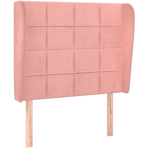 vidaXL Tête de lit avec oreilles Rose 103x23x78/88 cm Velours pas cher