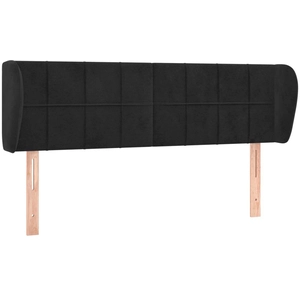 vidaXL Tête de lit avec oreilles Noir 147x23x78/88 cm Velours pas cher