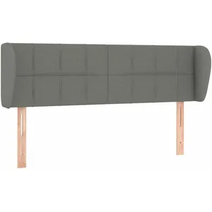 vidaXL Tête de lit avec oreilles Gris foncé 147x23x78/88 cm Tissu pas cher