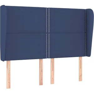 vidaXL Tête de lit avec oreilles Bleu 147x23x118/128 cm Tissu pas cher