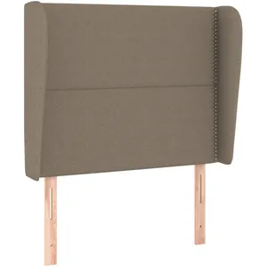 vidaXL Tête de lit avec oreilles Taupe 93x23x118/128 cm Tissu pas cher