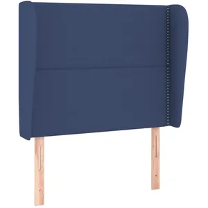 vidaXL Tête de lit avec oreilles Bleu 93x23x118/128 cm Tissu pas cher