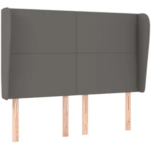 vidaXL Tête de lit avec oreilles Gris 147x23x118/128 cm Similicuir pas cher