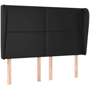 vidaXL Tête de lit avec oreilles Noir 147x23x118/128 cm Similicuir pas cher