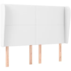 vidaXL Tête de lit avec oreilles Blanc 147x23x118/128 cm Similicuir pas cher