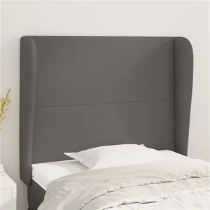 vidaXL Tête de lit avec oreilles Gris 93x23x118/128 cm Similicuir pas cher