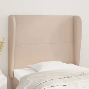 vidaXL Tête de lit avec oreilles Cappuccino 93x23x118/128cm Similicuir pas cher