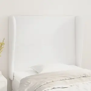 vidaXL Tête de lit avec oreilles Blanc 103x23x118/128 cm Similicuir pas cher