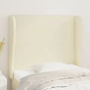 vidaXL Tête de lit avec oreilles Crème 93x23x118/128 cm Similicuir pas cher
