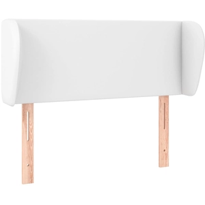 vidaXL Tête de lit avec oreilles Blanc 203x23x118/128 cm Similicuir pas cher
