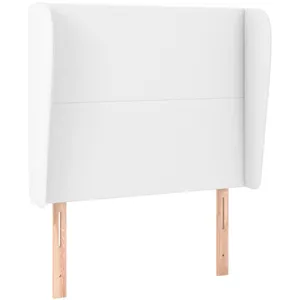 vidaXL Tête de lit avec oreilles Blanc 83x23x118/128 cm Similicuir pas cher